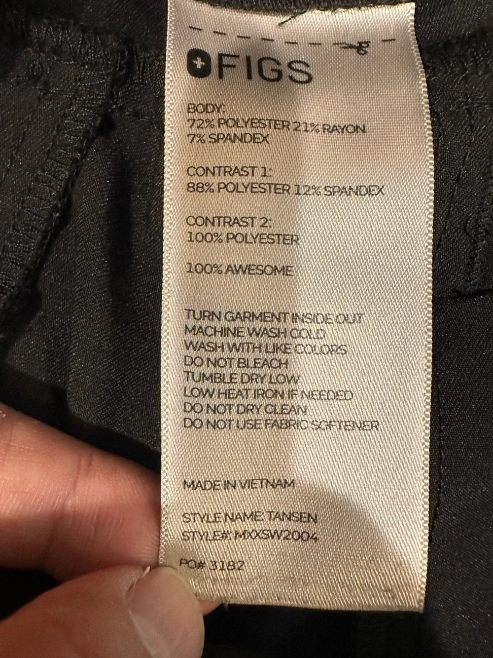 FIGS Tansen Jogger Scrub Pants Black L